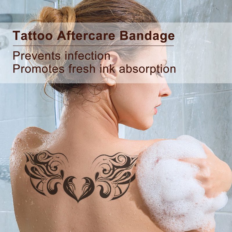 LotFancy Tattoo Aftercare Bandage, 6" x 8.8 Yards Roll, Clear Waterproof Transparent Film Dressing, Hypoallergenic Protective Adhesive Tattoo Wrap, Tattoo Recovery Film for Faster Skin Healing