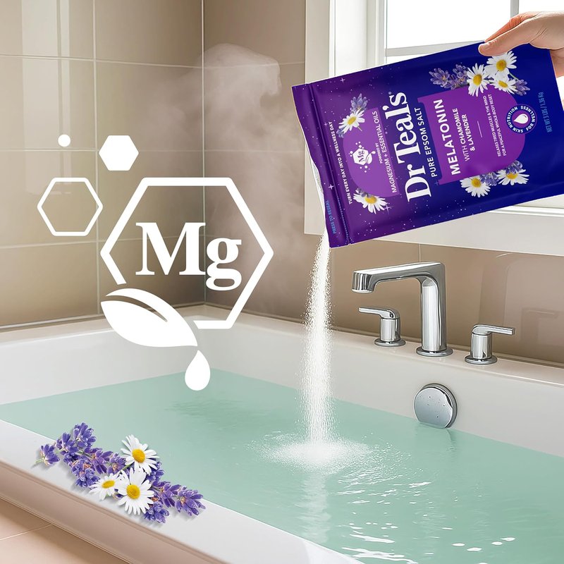Dr Teal's Epsom Salt Sleep Soak - Melatonin & Essential Oils | 3 lb (Pack of 4)