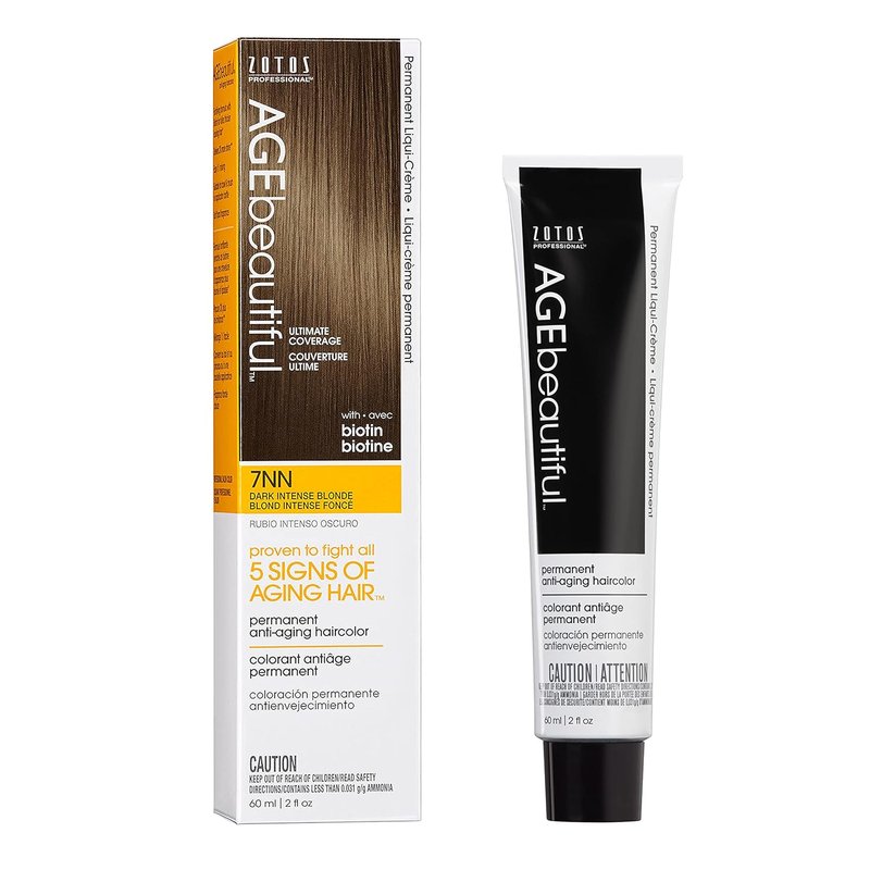 AGE beautiful Permanent Hair Color Dye Liqui Creme | 100% Gray Coverage | Anti-Aging Haircolor | Biotin for Thicker, Fuller, Healthier Hair | Professional Salon Coloring