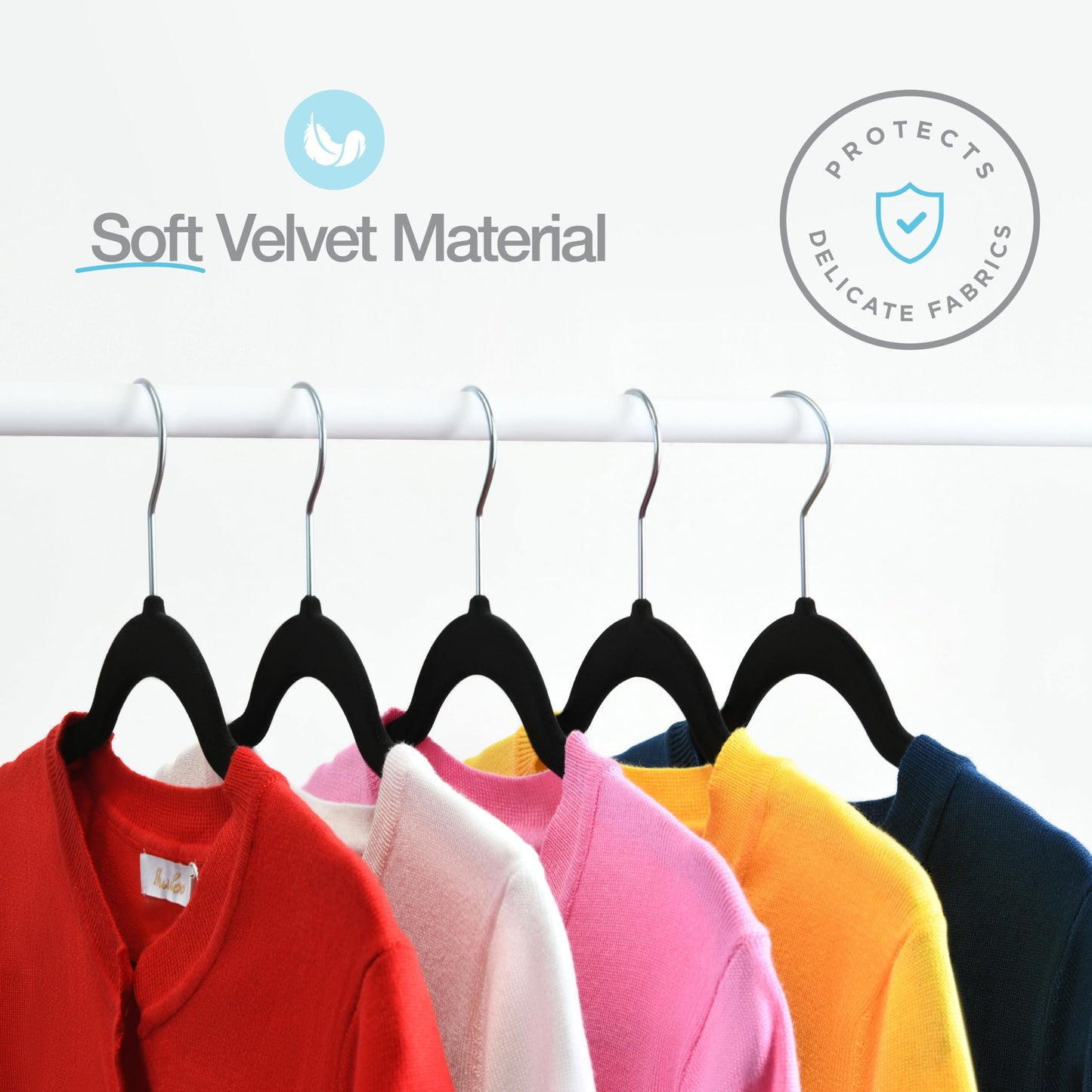 Home-it Premium Velvet Hangers 30 Pack - Black Suit Hangers Non Slip - Heavy duty Clothes Hangers for Closet, Jacket, Shirt, Pants and Suit, Hook Swivel 360 - Ultra Thin