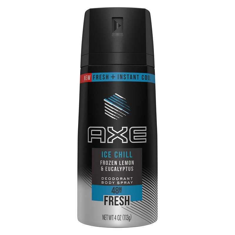 Axe Deodorant Body Spray - Ice Chill - Frozen Lemon & Eucalyptus - Net Wt. 4 OZ (113 g) Per Can - Pack of 2 Cans