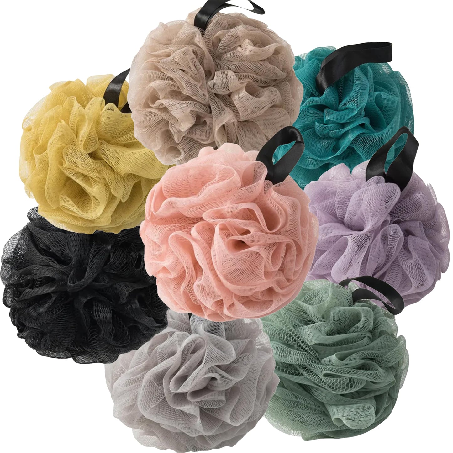 Loofah Sponges for Shower,Exfoliating Cleaning Bath Loofa Body Scrubber Balls for Women Men Washing(1 pcs, Forest)