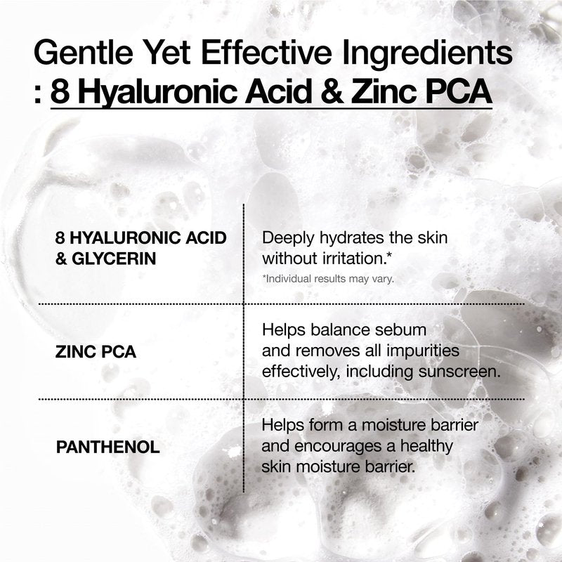 ANUA Hydrating Gentle Foaming Cleanser, Daily Face Wash for Double Cleansing, Hyaluronic Acid, Zinc, Panthenol, for Dry & Sensitive Skin, Sebum Balance Facial Cleanser, Korean Skincare, 5.07 fl. oz