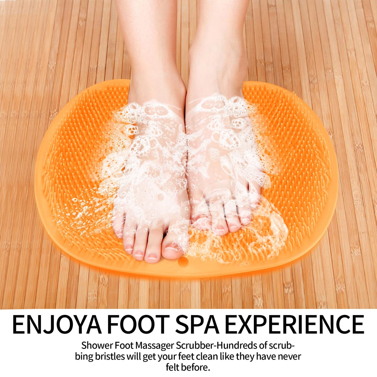 Zxglxinyao 2-Pack Shower Foot Scrubber Mat Back Washer Back Exfoliating Bath Wash Pad Wall Mounted Slip Suction Cups Foot Scrubber for Use in Shower Cups Foot Cleaner for Men and Women