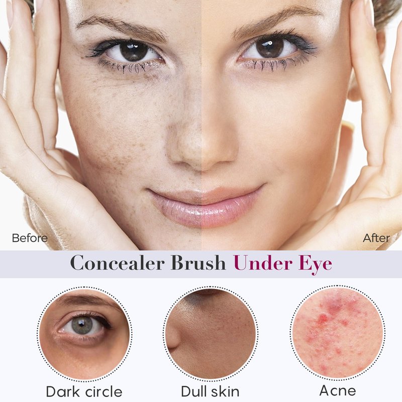 ENERGY Concealer Brush– Angled Synthetic Bristles for Seamless Under Eye Coverage, Spot Blemish Corrector, Nose Contours,Precision Makeup Brush for Liquid Cream Concealer Application