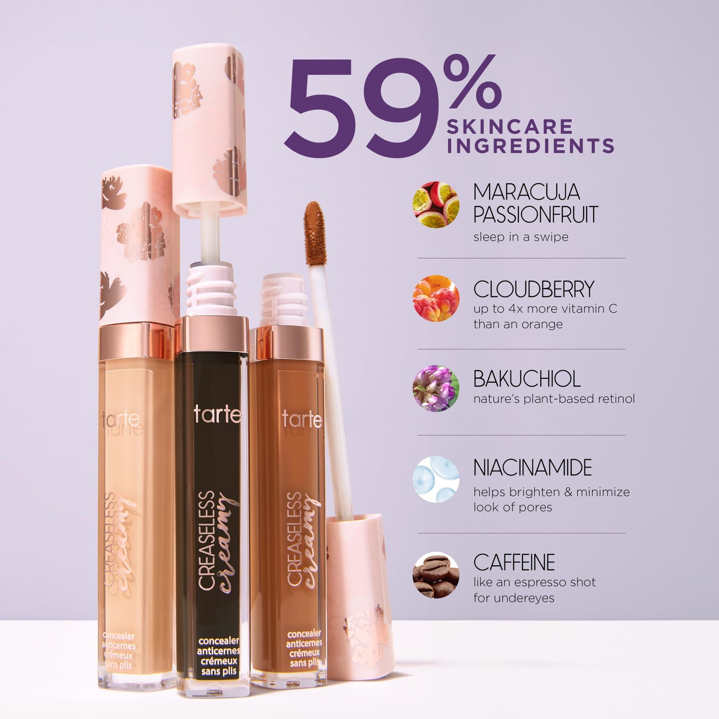 tarte creaseless creamy full-coverage concealer – Waterproof Hydrating Longwear, Niacinamide & Caffeine for covering Dark Circles & Blemishes, Vegan & Cruelty-Free, full size, 36S medium-tan sand