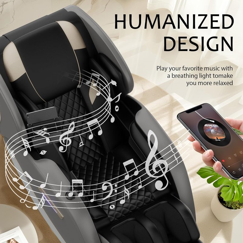 Skiennix 2026 Massage Chair - Full Body 4D Zero Gravity with Heat Therapy & Shiatsu Foot Rollers | Gray