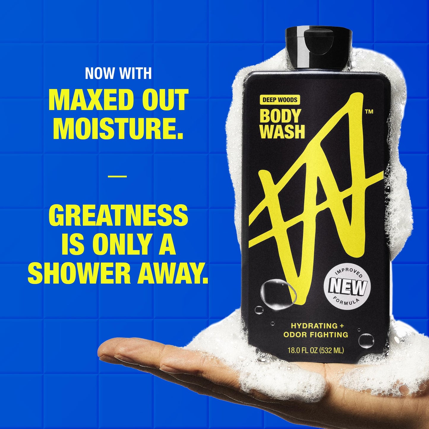 W By Jake Paul Body Wash for Men, Odor Fighting, Deep Cleaning Shower Gel, Hydrating Mens Bodywash, Deep Woods Scent, 2 Pack, 18 fl oz