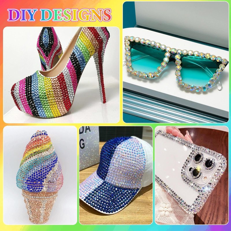 32000Pcs Rhinestones Bedazzling Kit with Tools, 3mm Color Resin Rhinestones for Bedazzling, Flatback Resin Gems for Crafts, Bedazzler Kit for Clothing Shoes DIY Face Makeup Tumblers