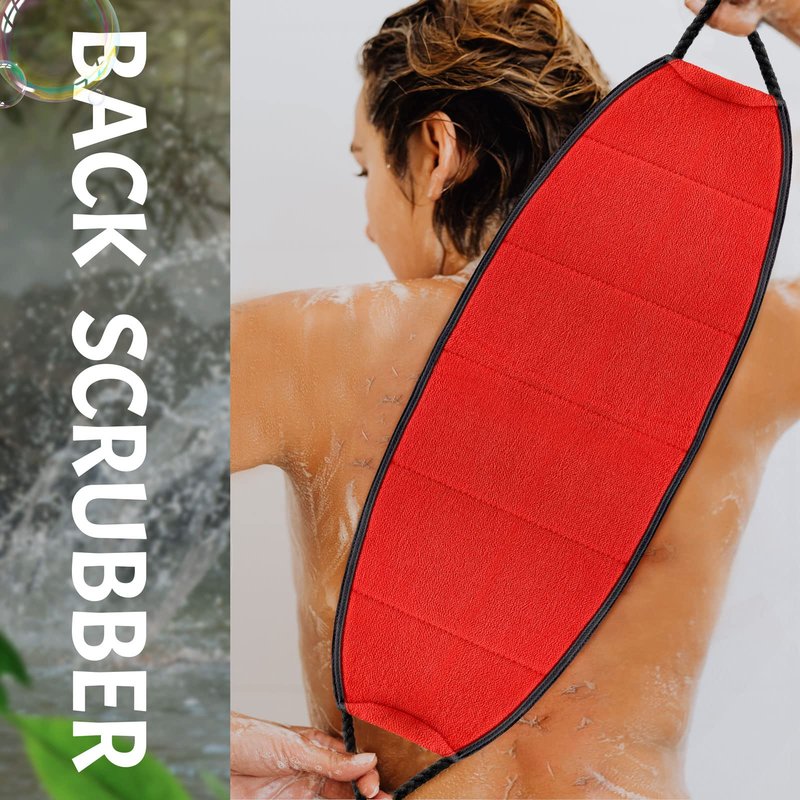 Evridwear Exfoliating Body Scrubber with Handles Back Washer Back Scrubber for Shower Bath Dry Skin Whole Body Deep Clean Men Women(Moderate Exfoliation)