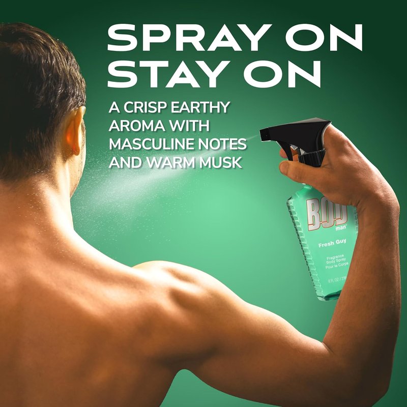BOD Man Fresh Guy Body Spray for Men - Long-Lasting Fragrance | 8 oz (Pack of 2)