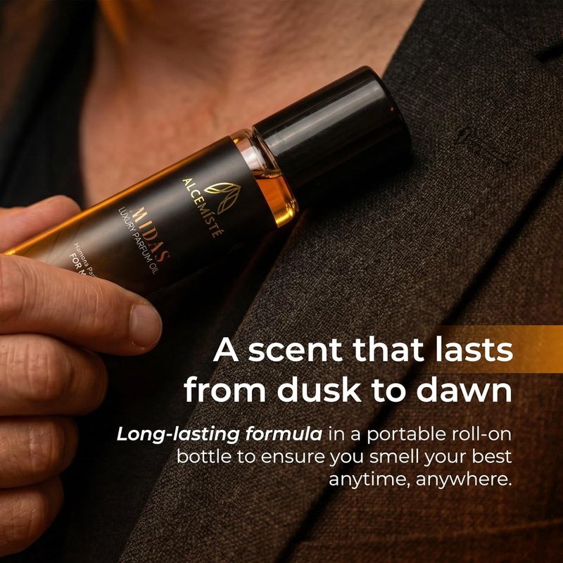 Skiennix Concentrated Pheromone Cologne for Men | Long-Lasting Oil-Based Perfume - 0.34 oz Rollerball with Amber, Wood & Musk Scent