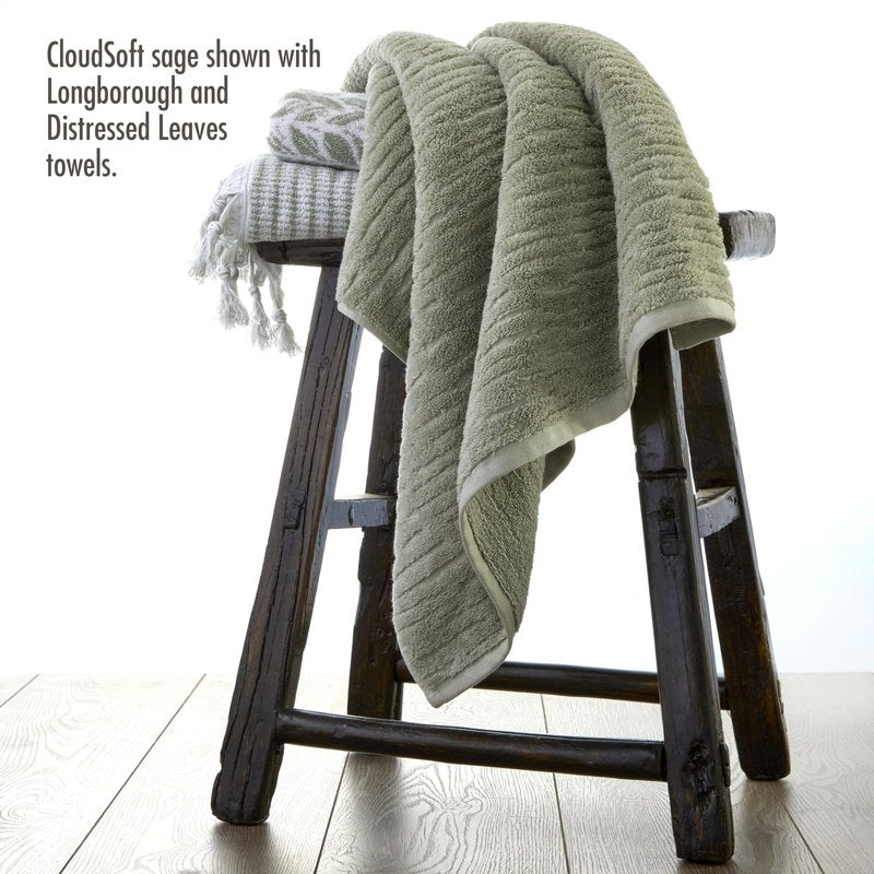 SKL Home CloudSoft Cotton Luxury 4-Piece Washcloth Set, Sage