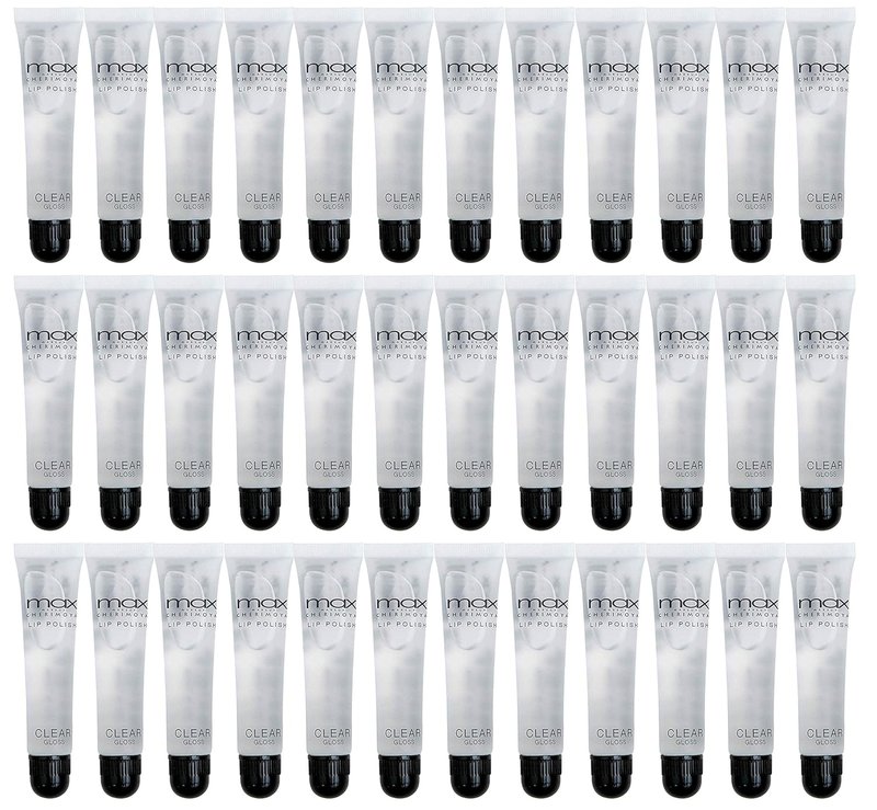 Cherimoya MAX Clear Lip Polish - Hydrating Makeup Gloss | Bulk Pack of 36 Pieces