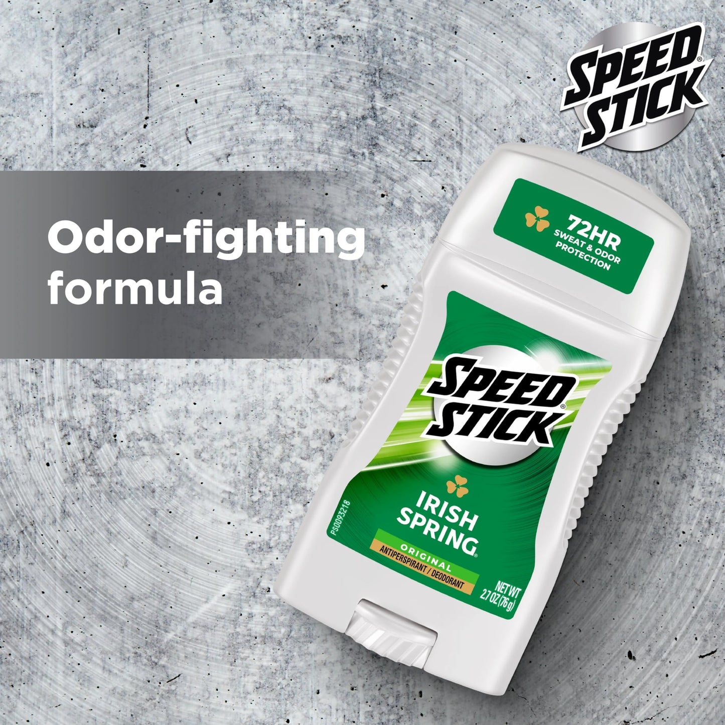 Speed Stick Antiperspirant Deodorant for Men, 72 HR Sweat & Odor Protection, Irish Spring Scent, 2.7 oz Stick (4 Pack)