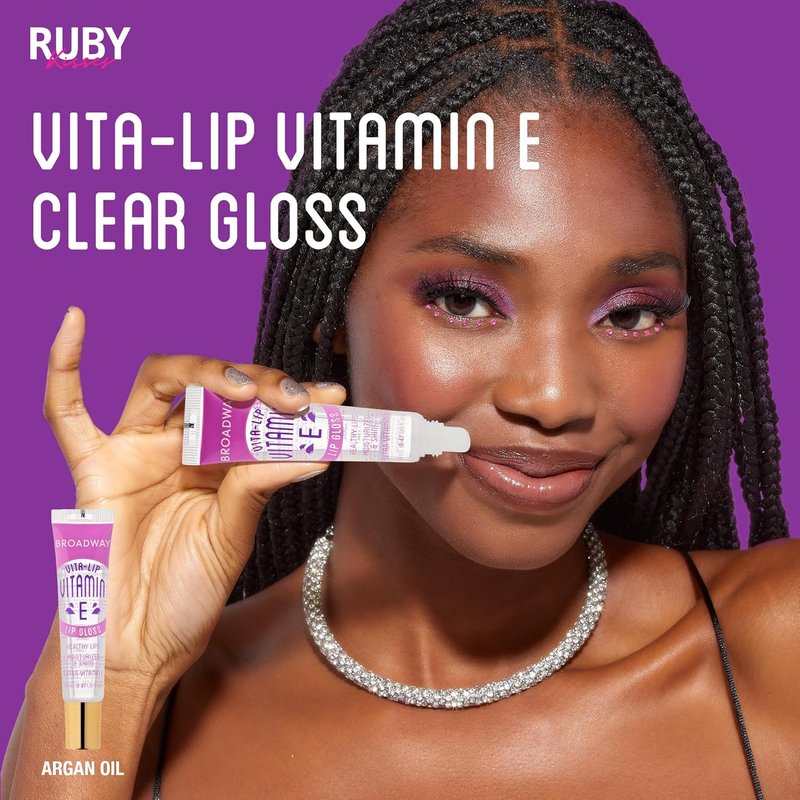 Ruby Kisses Vita-Lip Clear Lip Gloss - Ultra-Hydrating Formula with Vitamin E | 48 Pack, High-Shine Finish