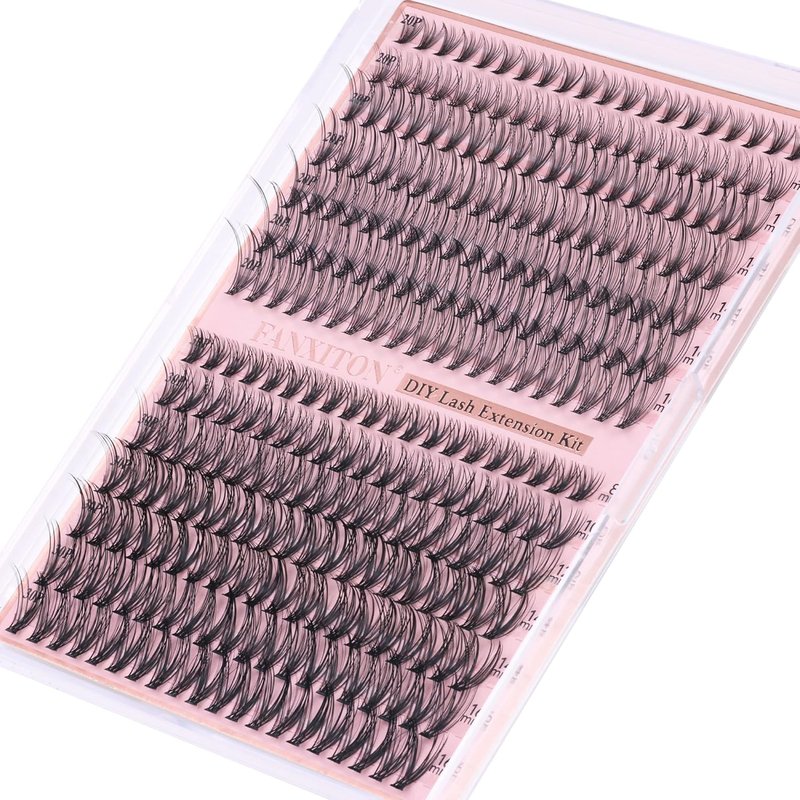 FANXITON Natural DIY Lash Extension Kit - Wispy 20D & 30D Clusters | 280 Pcs, 8-16mm Lengths
