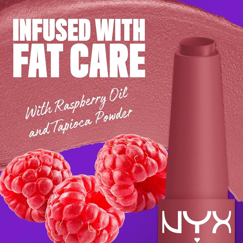 NYX PROFESSIONAL MAKEUP Fat Matte Lipstick - Pigmented, Smoothing & Non-Drying Lip Crayon | Long Lasting Vegan Makeup - Blush Blanket (Mauve)