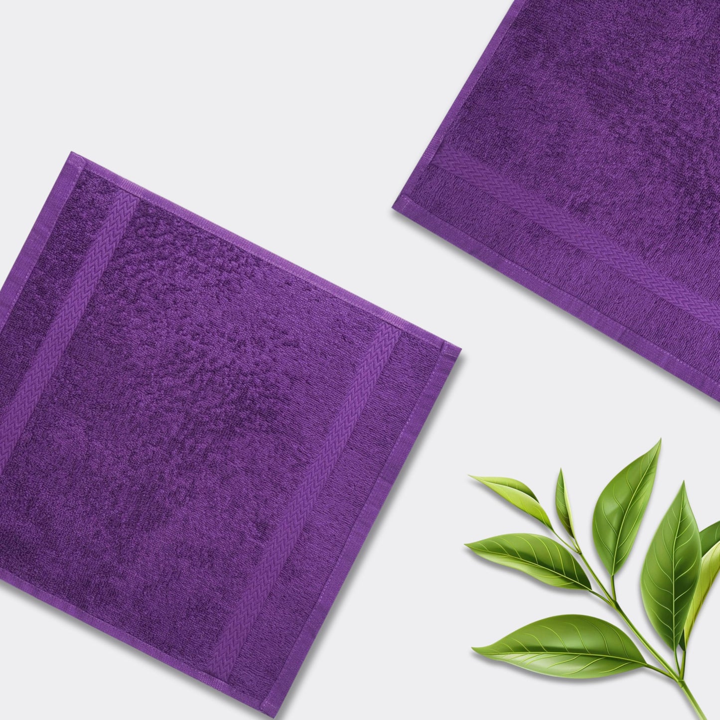The Holy south13 x13 Premium Wash Cloths Set,100% Cotton Ring Spun,Medium Weight, Absorbent Fast Dry, Soft Feel Washcloths for Bathroom, Spa, Face, fingertip Towel, (Pack of 4) (Purple)
