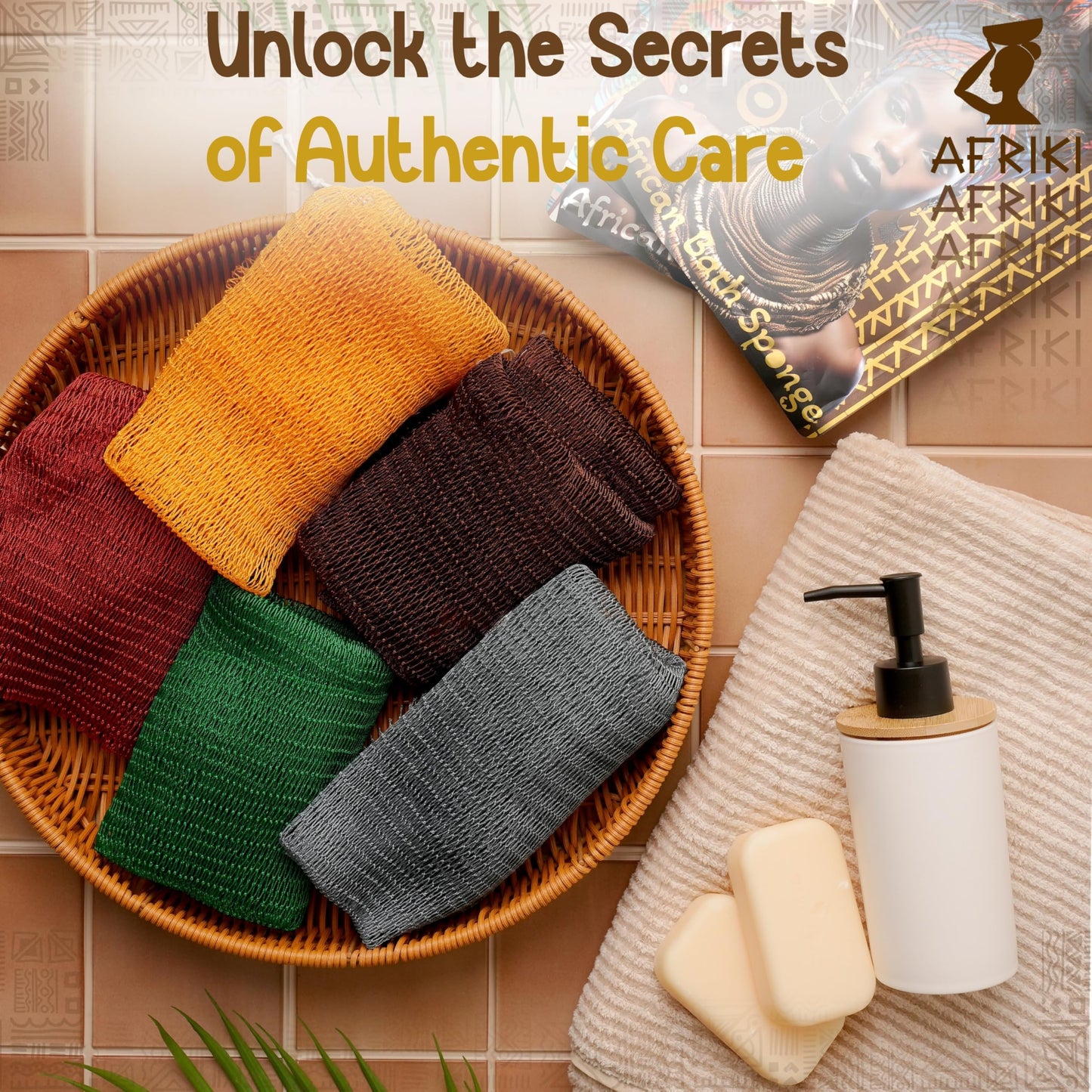 African Net Sponge, Premium Authentic Exfoliating Body Scrubber, Extra Long Stretch Bath Sponge for Shower, Deep Exfoliating Washcloth for Smooth Skin, 1 Pack (Honey Yellow)