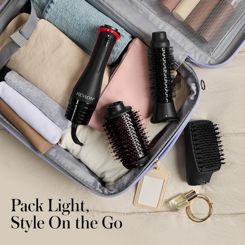 REVLON 3-in-1 Multi-Styler, Blow Dryer Brush, Blowout and Hair Straightener Brush in One to Dry, Curl, Smooth, Shape and Volumize Hair for Gorgeous Salon Blowouts