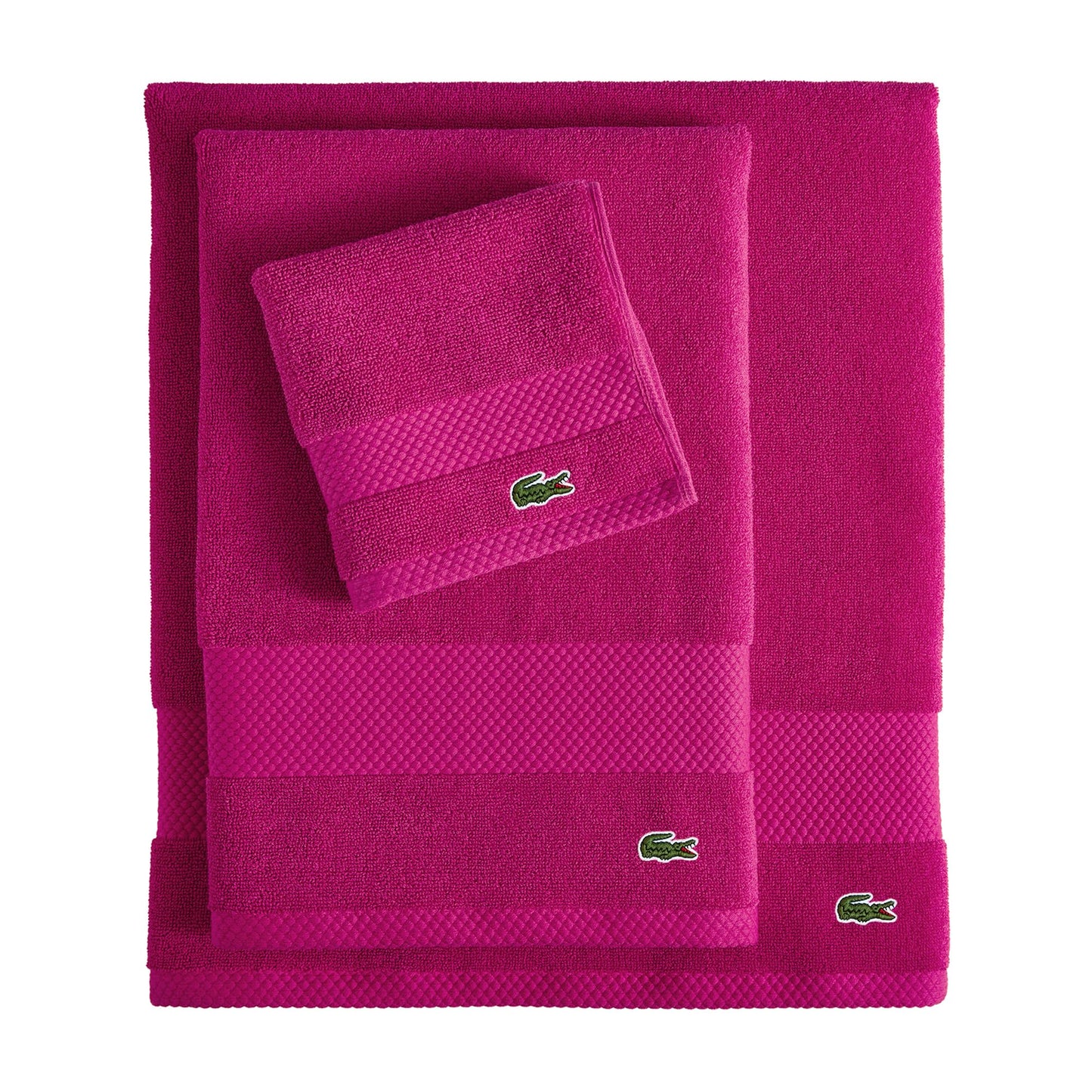 Lacoste Heritage Anti-Microbial Supima Cotton Bath Towel, Magenta, 30" x 54" – Absorbent & Quick Drying, Premium Super Soft Bath Towel, Bathroom Essential, Gift for All Occasions, Machine Washable