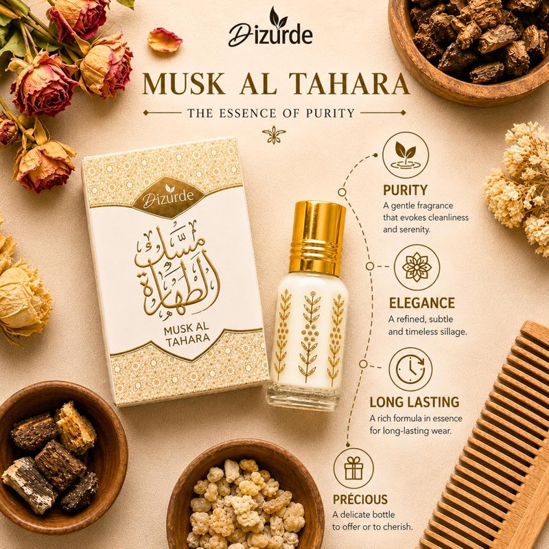 Musk Al Tahara White Musk Perfume - 6mL Egyptian Musk Oil for Women | Soft Everyday Scent