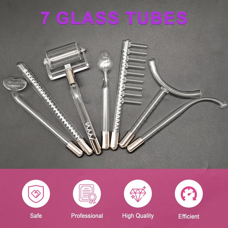 Hi Frequency Facial Care Tool Skin Tonning Device with 7 Electrode Tubes 2 Colors Options Elitzia ETSC640NP (Purple)