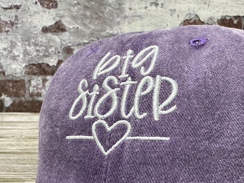 Hepandy Big Sister Gifts for Girls, Washed Purple Embroidered Baseball Cap for Children, Adjustable Snapback Hat Dad Hat for Kids Child