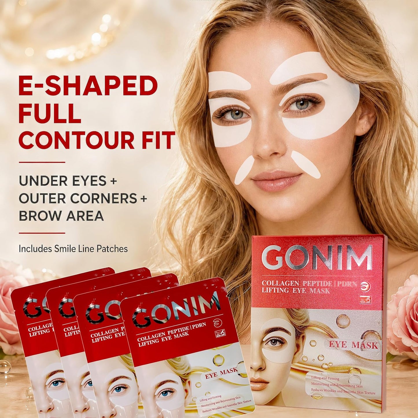 Under Eye Patches - Collagen Hydrogel Mask for Puffy Eyes & Dark Circles | 12 Pairs with PDRN, Retinol & Caffeine