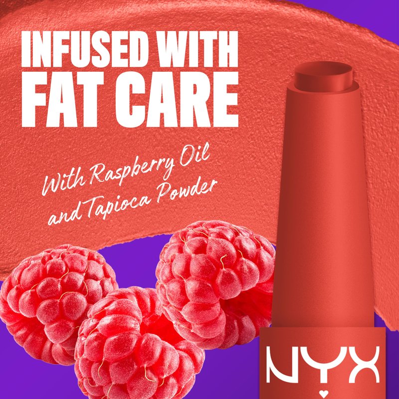 NYX PROFESSIONAL MAKEUP Fat Matte Lipstick, Pigmented, Smoothing, & Non-Drying Lip Crayon, Long Lasting Lip Makeup, Vegan & Cruelty Free - Coral Cuddlin' (Dirty Peach)