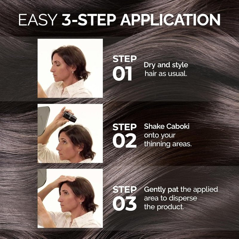 Caboki Hair Fibers for Thinning Hair - Natural Plant-Based Powder for Men & Women - Instantly Thicker Hair - 30g, Salt & Pepper-Dark