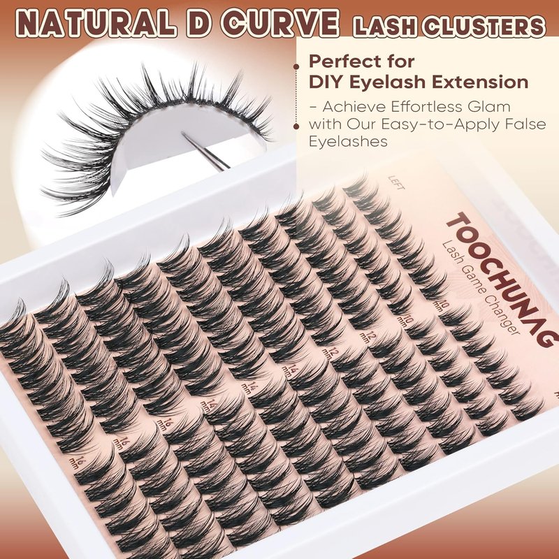 Manga Lash Clusters Spiky Eyelash Clusters Wispy Individual Lashes Extension 160pcs DIY Cluster Eyelash Extensions 10-16mm D Curly Natural Individual Cluster Lashes by TOOCHUNAG