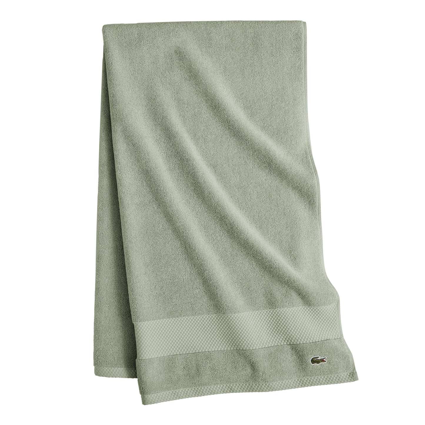 Lacoste Heritage 100% Supima Cotton Bath Towel, Aloe, 30" x 54" – Highly Absorbent & Quick Drying, Premium Super Soft Bath Towel, Bathroom Essential, Gift for All Occasions, Machine Washable