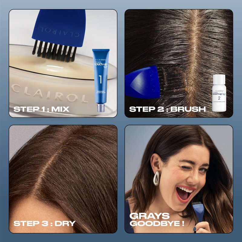 Clairol Root Touch-Up by Nice'n Easy Permanent Hair Dye, 4 Dark Brown Hair Color | 100% Gray Coverage | Easy Brush Application | Matches Professional Salon Shades | Pack of 2