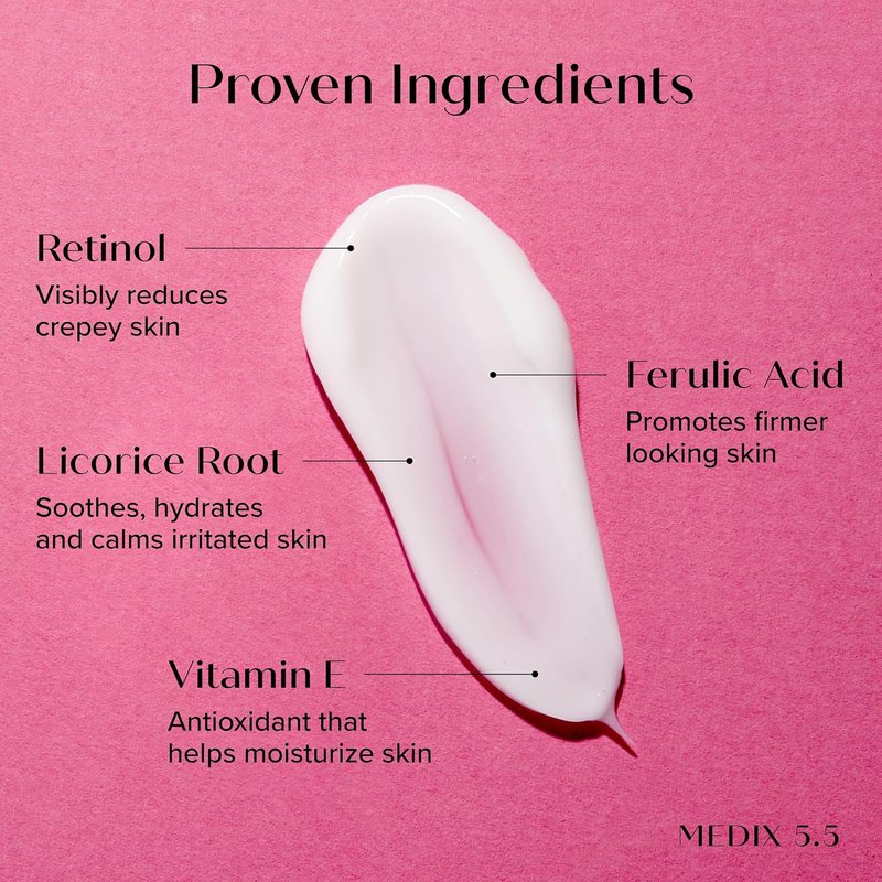 Medix 5.5 Retinol Body Lotion - Firming Moisturizer for Crepey Skin | Travel Size 3-Pack, 3 Fl Oz