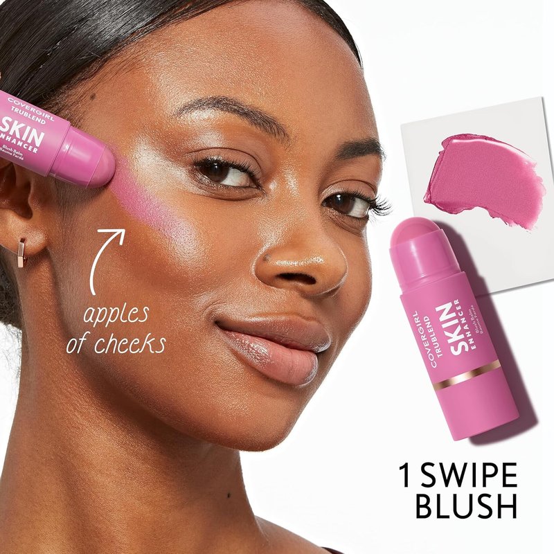 COVERGIRL Trublend Blush Balm Stick - Vegan, Non-Greasy Formula | 250 Sleepy Mauve (Bright Cool Mauve)