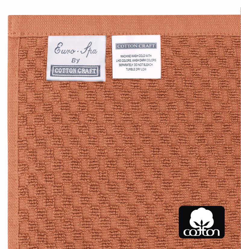 COTTON CRAFT Waffle Bath Sheets - Luxurious 2 Pack Euro Spa Waffle Weave Bath Sheet - Large 100% Ringspun Cotton Bath Towels - Absorbent Quick Dry Bathroom Towel Set - Oversized 35 x 70 inches - Mocha