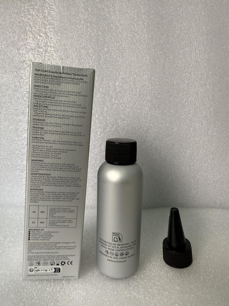 modelones Gel Top Coat, 100ml No Wipe Extra Glossy Gel Nail Polish Long-Lasting High Gloss Bulk Salon Grade Top Coat Refill Clear Nail Polish, for Nail Techs, Manicure Stores & DIY