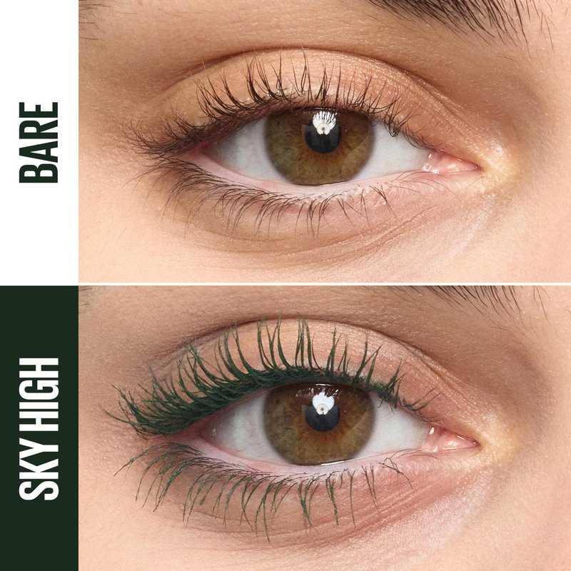 Maybelline Lash Sensational Sky High Washable Mascara, Volumizing, Lengthening, Defining, Curling, Multiplying, Buildable Mascara Make Up Formula, Green Altitude, 1 Count