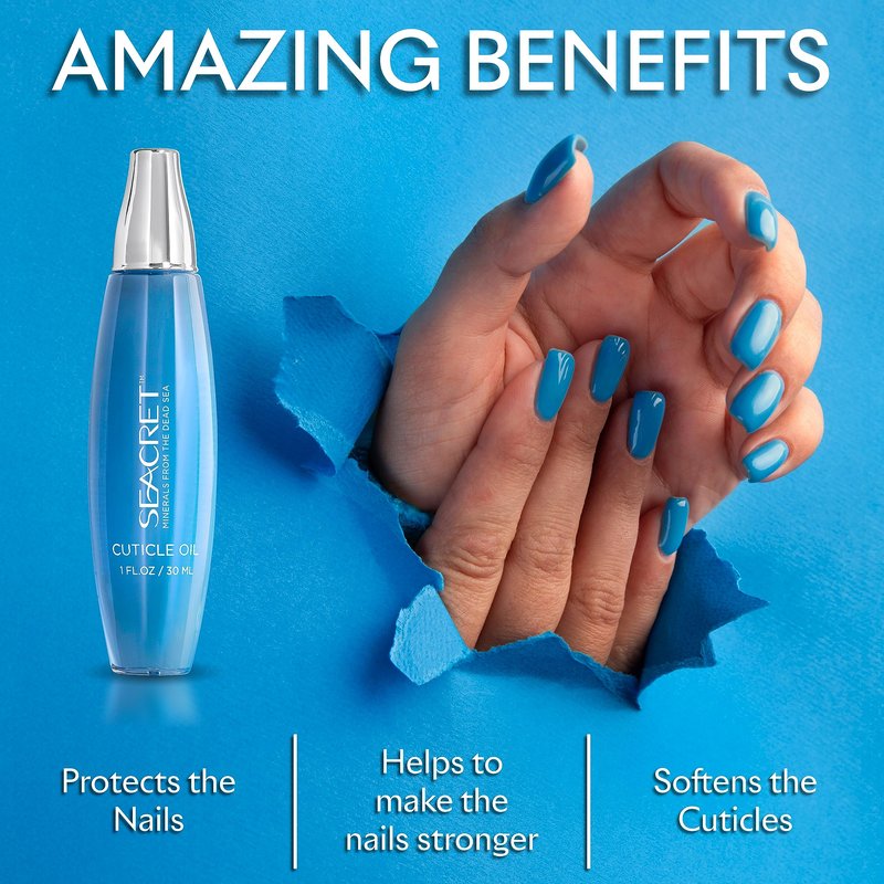 SEACRET Cuticle Oil with Precision Dropper Applicator - Fast-Absorbing Oil for Dry, Cracked Nails, Non-Greasy Nail Care Treatment with Dead Sea Minerals, Calendula, Rosehip & Vitamin E, 1 fl oz