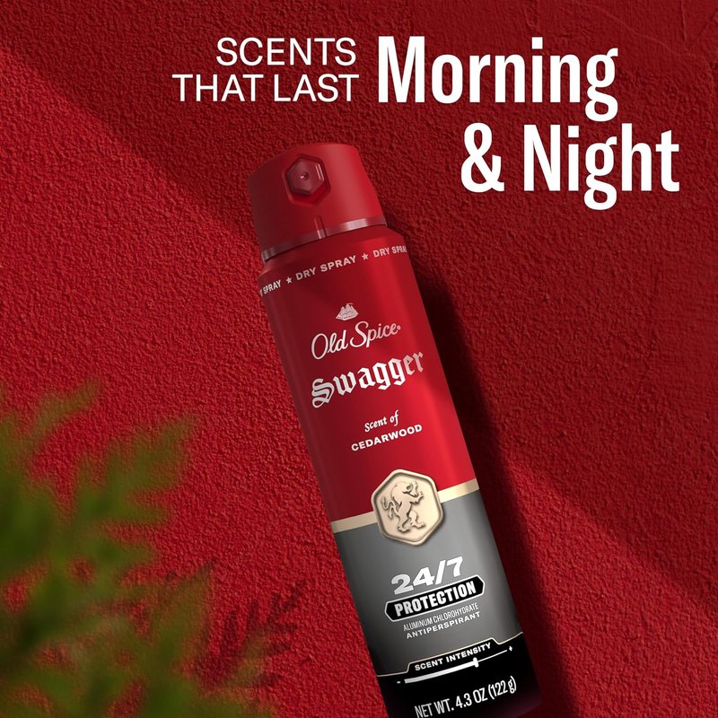 Old Spice Antiperspirant Deodorant Spray for Men - 24/7 Sweat & Odor Protection | Fresh Cedarwood Scent, 4.3 oz (Pack of 2)