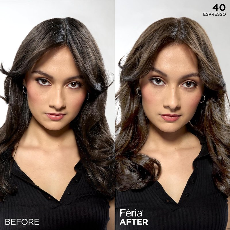 L'Oreal Paris Feria Hair Color - Multi-Faceted Shimmering Permanent Dye, 40 Espresso, 1 Kit