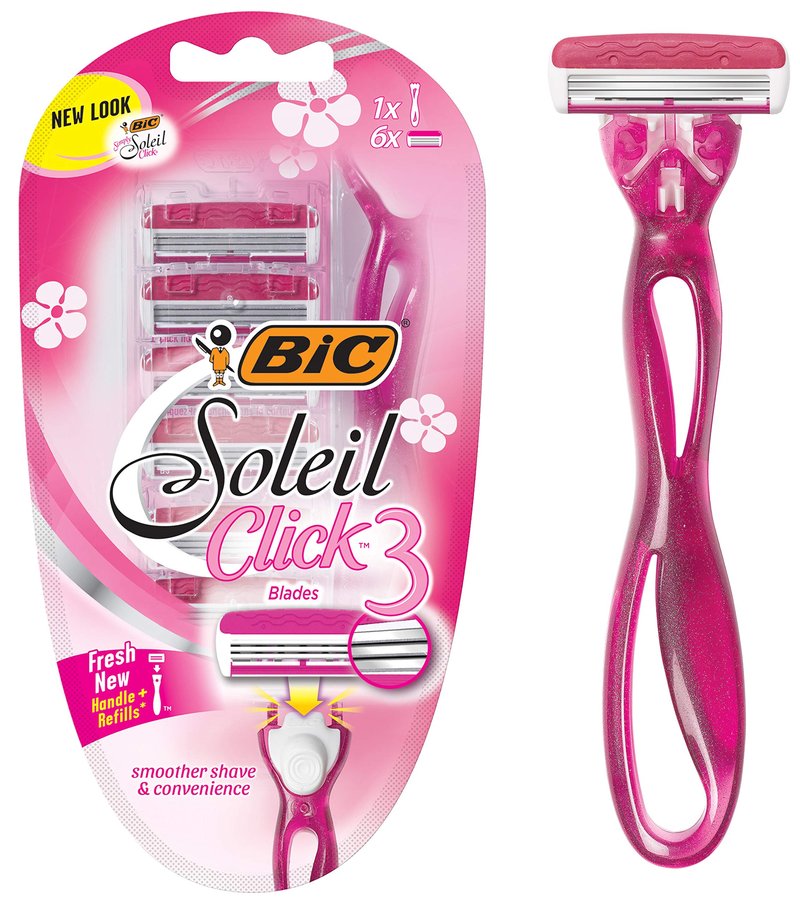 Bic Bic Simply Soleil Click Women Triple Bladed Disposable Razors, 1 Handle 6 Cartridges 1 Ea