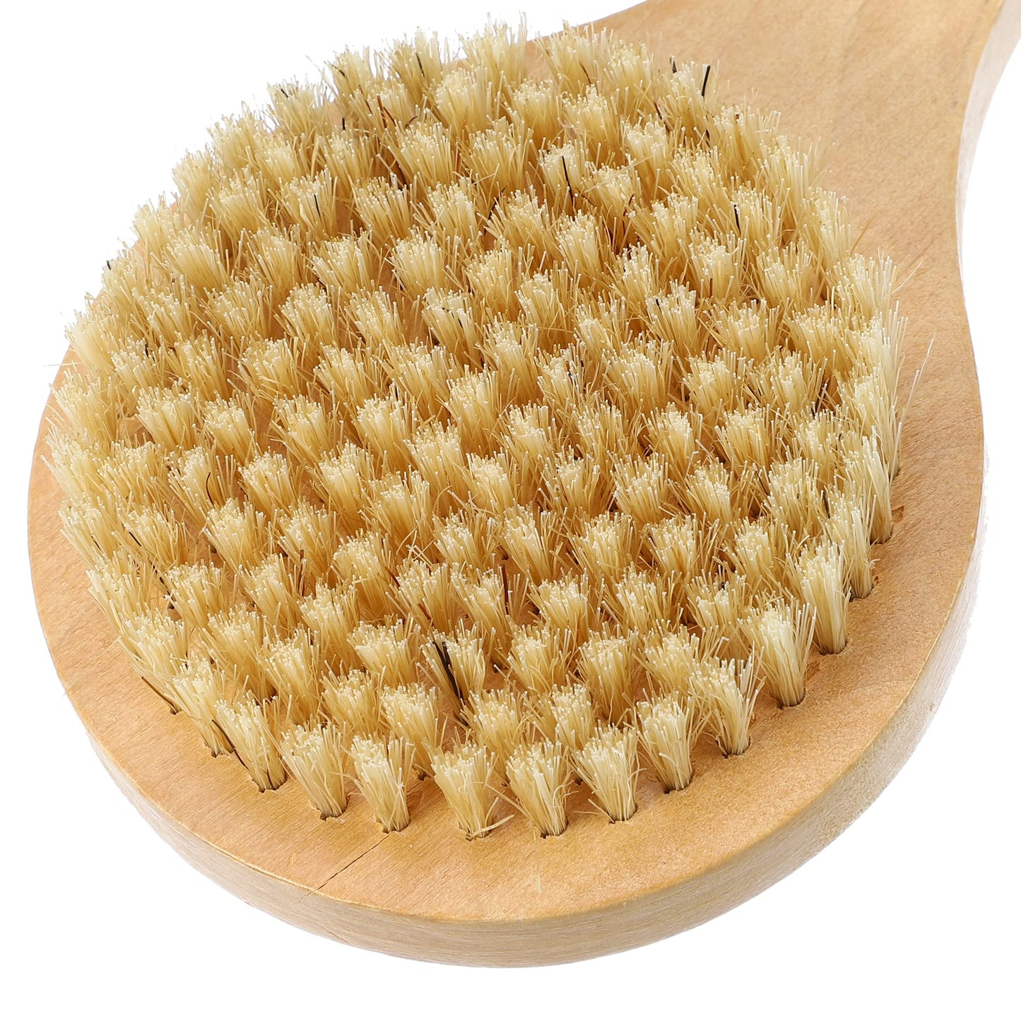 VOCOSTE 1 Pcs Bath Brush, Back Scrubber Wood for Shower with Short Handle, Brown, 7.9 Inches