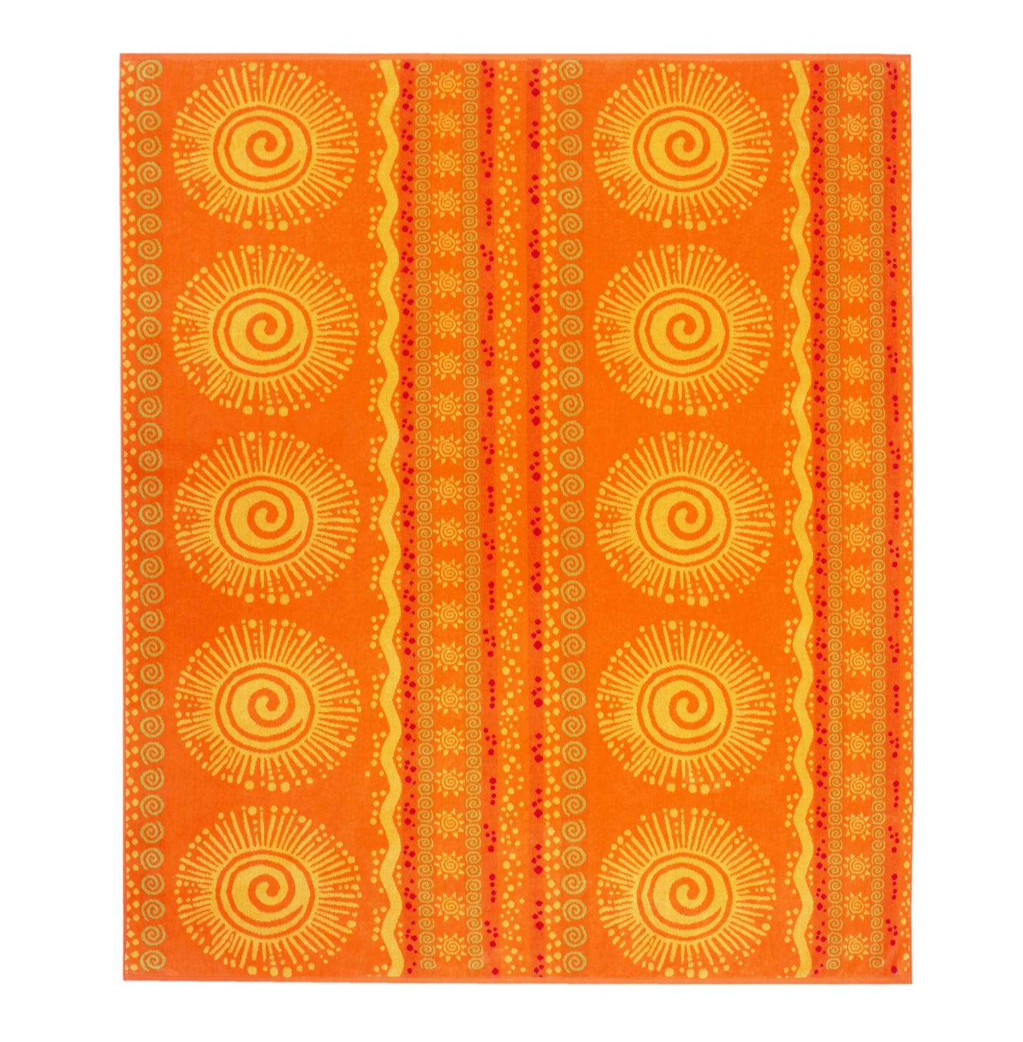 COTTON CRAFT Oversized Beach Towel for Two - 58x68 - Pure Cotton Jacquard Velour Extra Wide XL Beach Blanket Towel - Big & Huge Pool Bath 450 GSM Thick Plush Super Soft Luxury - Sunshine Orange Yellow
