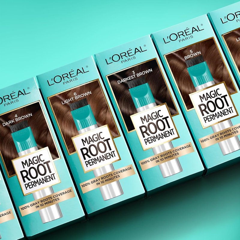 L'Oreal Paris Magic Root Hair Color Kit - 100% Gray Coverage in 10 Minutes | 5 Medium Brown (2 Count)