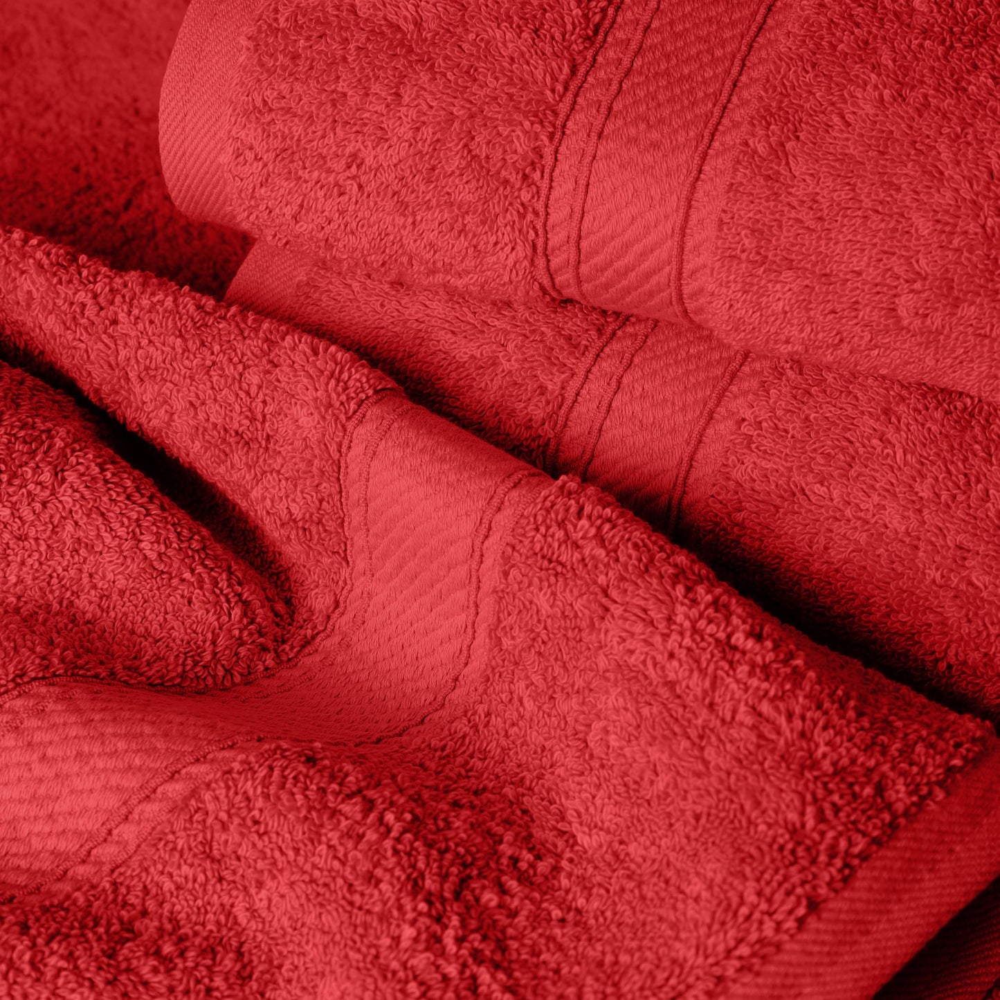 SUPERIOR Egyptian Cotton Pile 6 Piece Towel Set, Includes 2 Bath, 2 Hand, 2 Face Towels/Washcloths, Ultra Soft Luxury Towels, Thick Plush Essentials, Guest, Spa, Hotel, Red