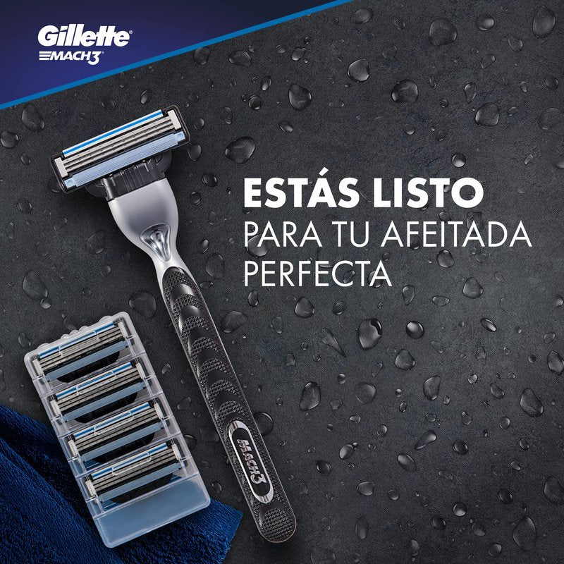 Gillette Mach3 Replacement Razor Blade Cartridges, 2 Count, Beige, Men's Adult Males, 2 Blades, 2 Pieces
