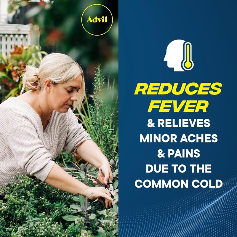 Advil Pain Reliever - Ibuprofen 200mg for Headache, Backache & Joint Pain Relief | 50 Coated Tablets
